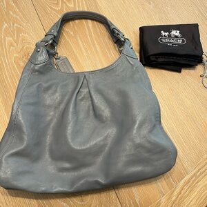Coach Silver Leather Shoulder Bag